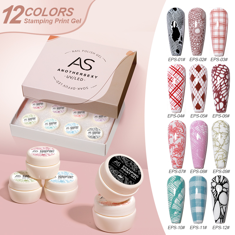 Nail Art Stamping Kit - Ensemble de vernis à ongles Gel,