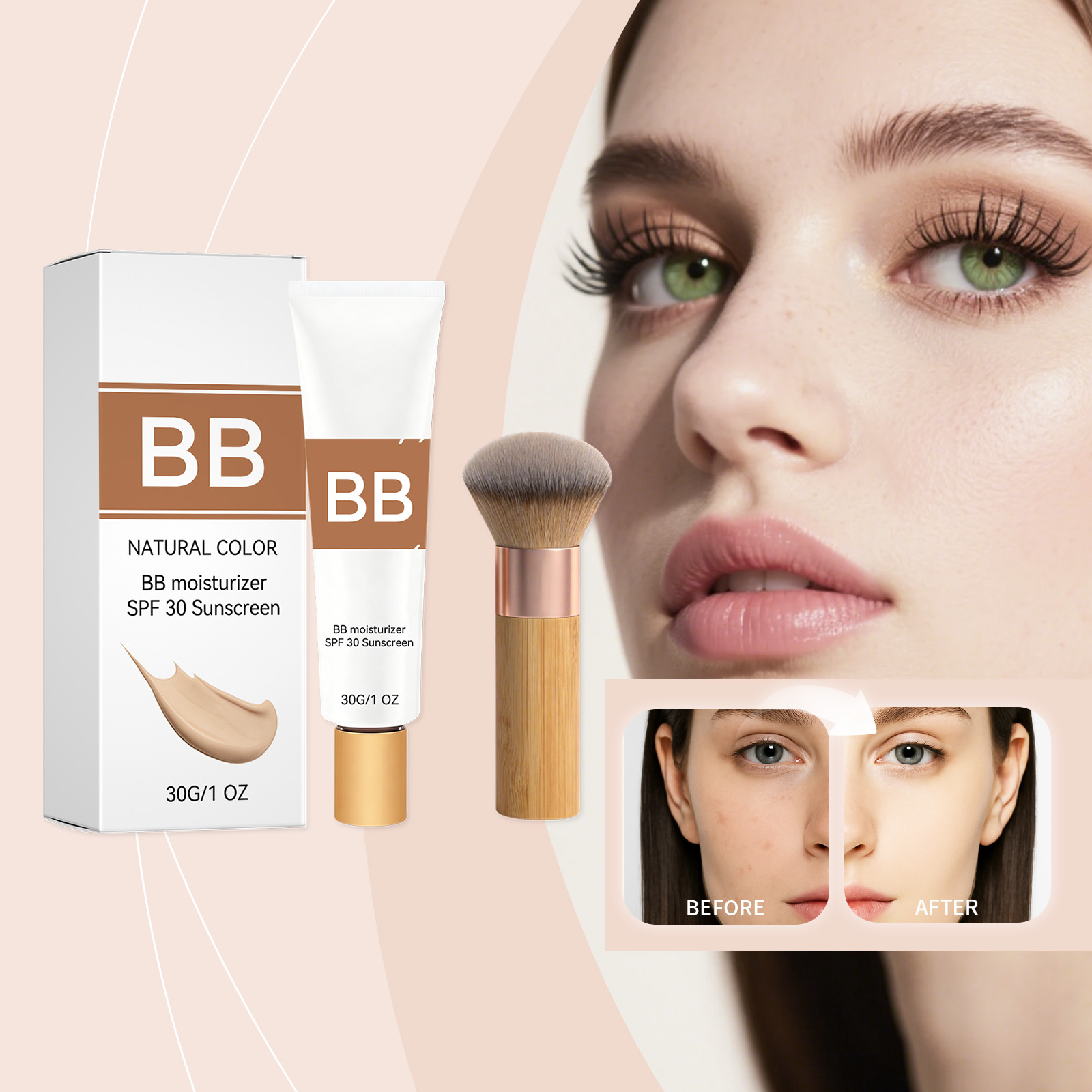 Beauty Makeup Foundation - Crème hydratante teintée SPF 30 avec