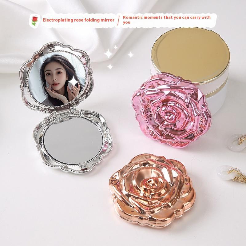 Beauty Rose Makeup - Mini miroir Portable rétro fleur de