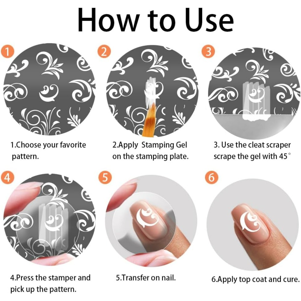 Modèles d'art d'ongle à motif  - Nail Art Stamping Kit avis et prix